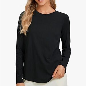 CRZ YOGA Pima Cotton Workout Long Sleeve Shirt, XL